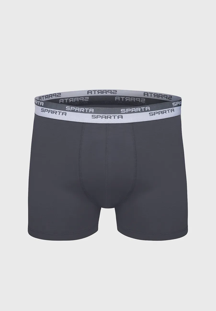 CUECA BOXER ALGODÃO COM ELASTANO COTTON GRAFITE