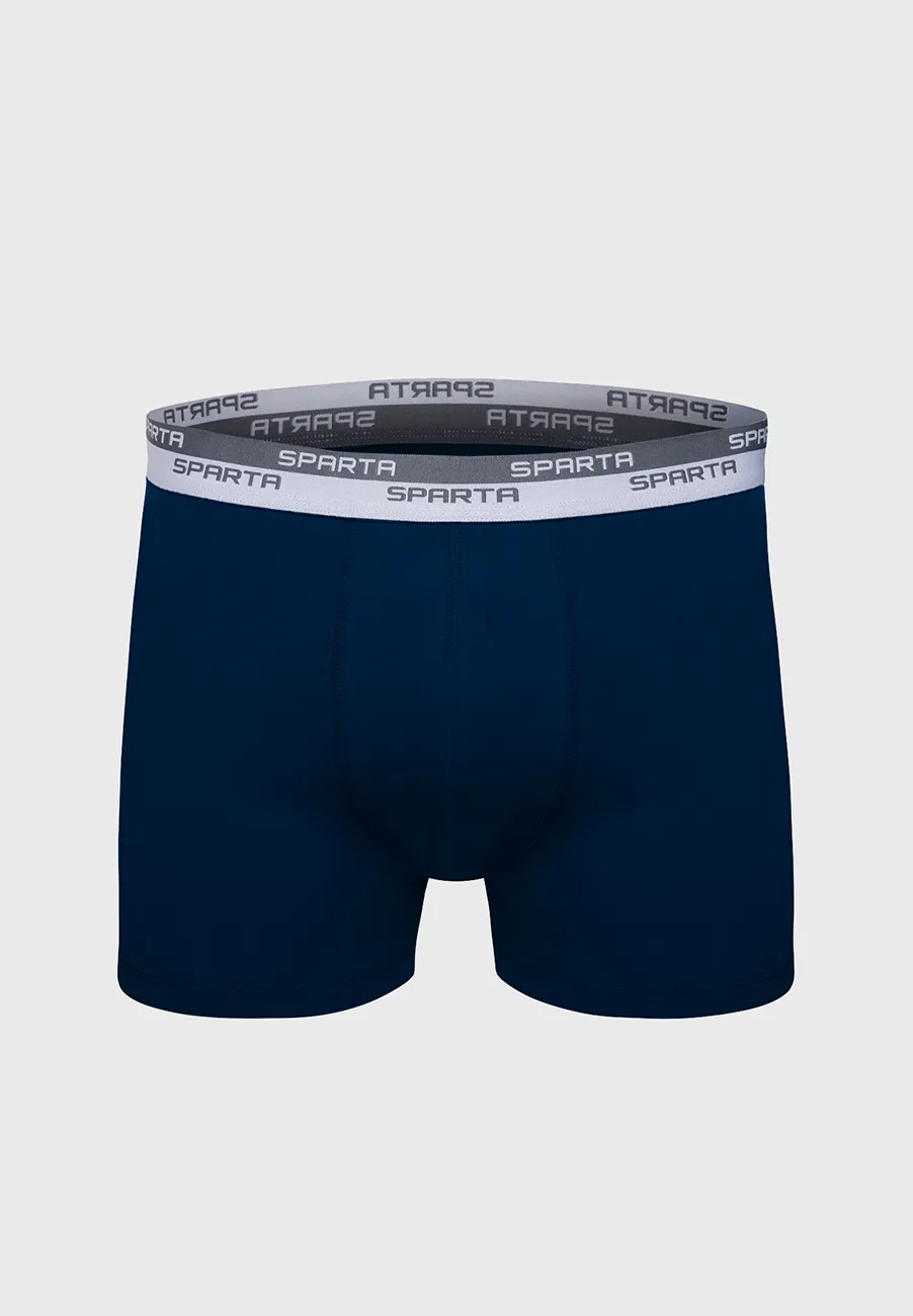 CUECA BOXER ALGODÃO COM ELASTANO COTTON MARINHO