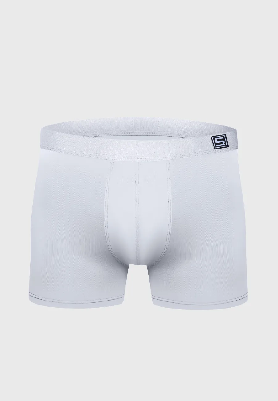 Cueca Branca Lisa Boxer Microfibra Sparta