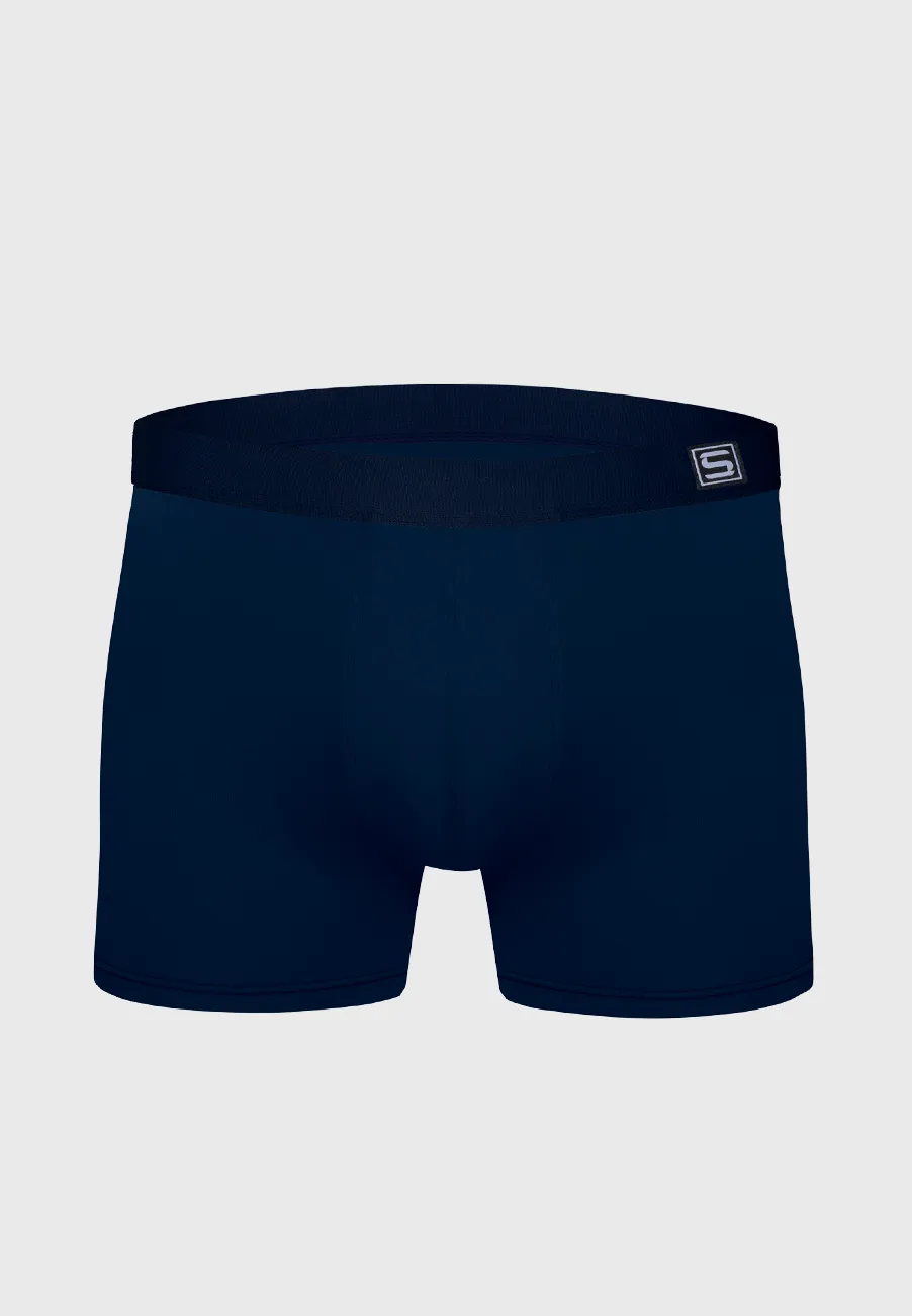 Cueca Marinho Lisa Boxer Microfibra Sparta