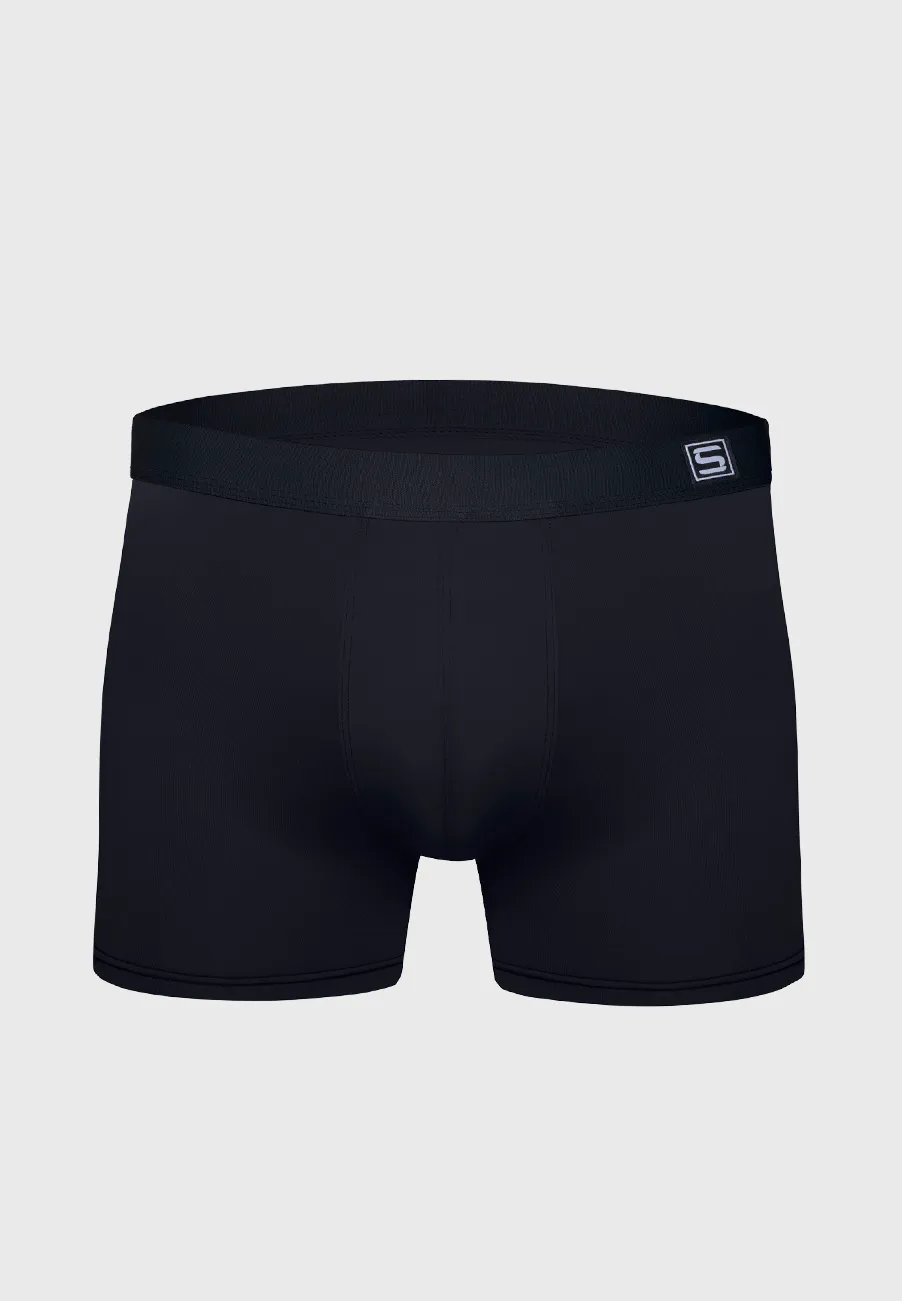 Cueca Preta Lisa Boxer Microfibra Sparta